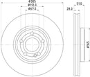 Mintex Brake Discs fits -MercedesBenz V296:5 MDC2979C (also fits other vehicles)
