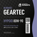 Ultratec Geartec HYPOID 80W90 - 5 Litre Engine Oil