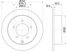 Mintex Brake Discs fits -Mitsubishi V280:5 MDC2234 (also fits other vehicles)