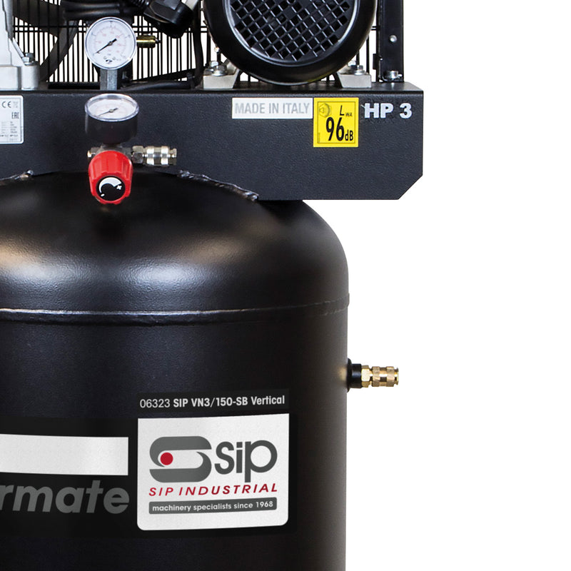 SIP VN3/150-SB 150ltr Vertical Belt Drive Compressor