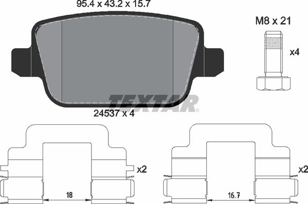 Ford Land Rover Volvo, Brake Pad Set - Textar 2453703