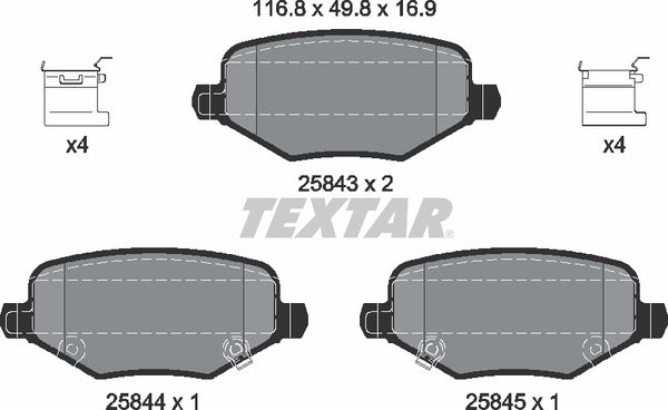 Textar Brake Pad Set - 2584301