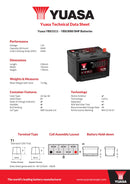 Yuasa YBX3111 - 3111 SMF Car Battery - 4 Year Warranty