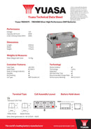 Yuasa YBX5075 - 5075 Silver High Performance SMF Car Battery - 5 Year Warranty