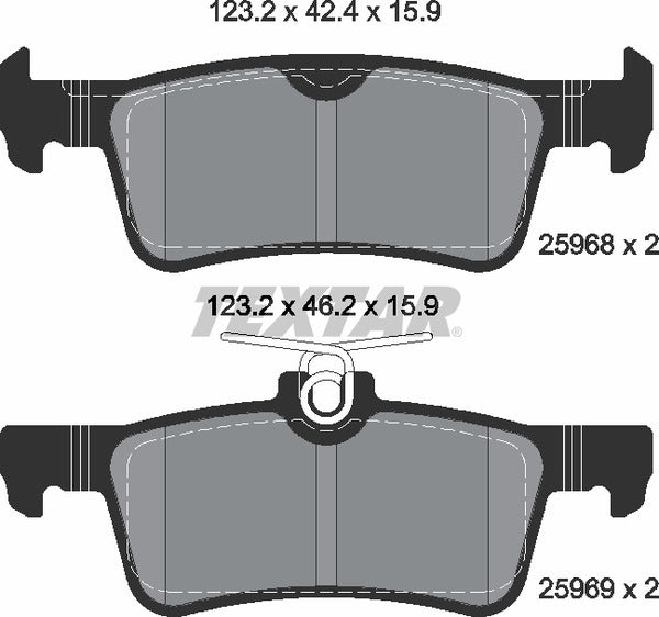 Textar Brake Pad Set - 2596801