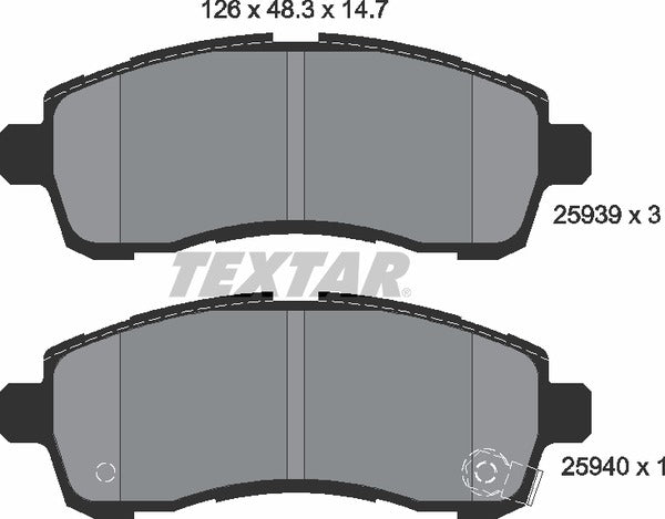 Textar Brake Pad Set - 2593901