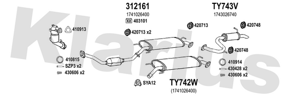 Klarius 312161 - Catalyst Type Approved  - Fits Toyota RAV4 2.2D-4D