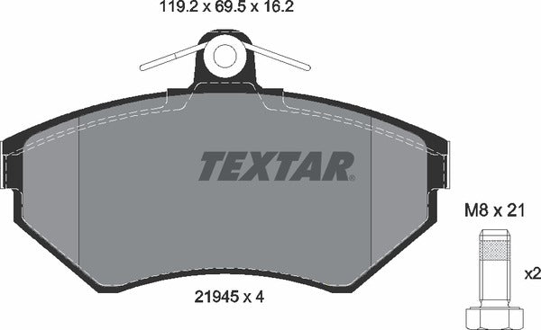 Textar Brake Pad Set - 2194502