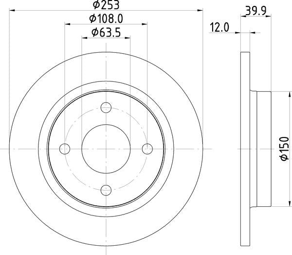 Mintex Brake Discs fits -Ford V324:5 MDC2812C (also fits other vehicles)