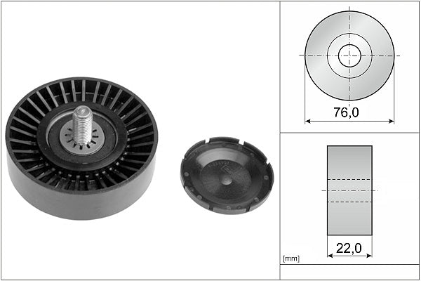 INA Deflection/Guide Pulley - V-Ribbed Belt - Part No - 532032310