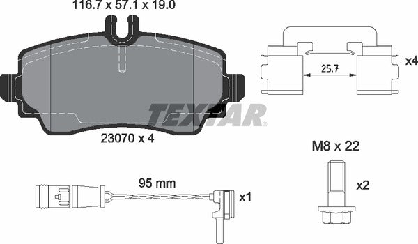 Textar Brake Pad Set - 2307005