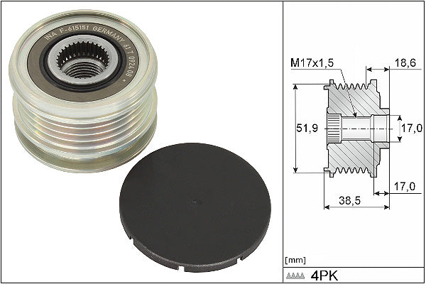 INA Alternator Freewheel Clutch - Part No - 535034610