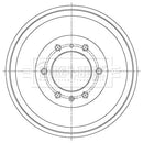Borg & Beck Brake Drum (Single) -BBR7265