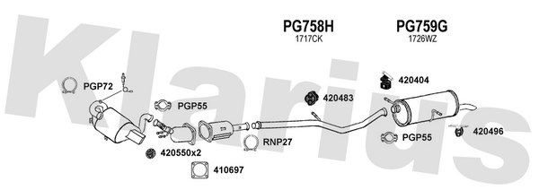 Klarius PG758H - Centre Pipe  - Fits Citroen C4 2.0HDi