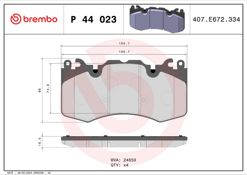 Brembo Brake Pad Set - P44023