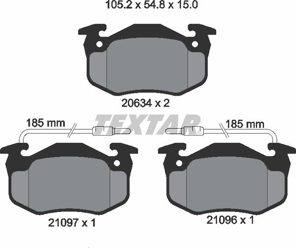 Textar Brake Pad Set - 2109601
