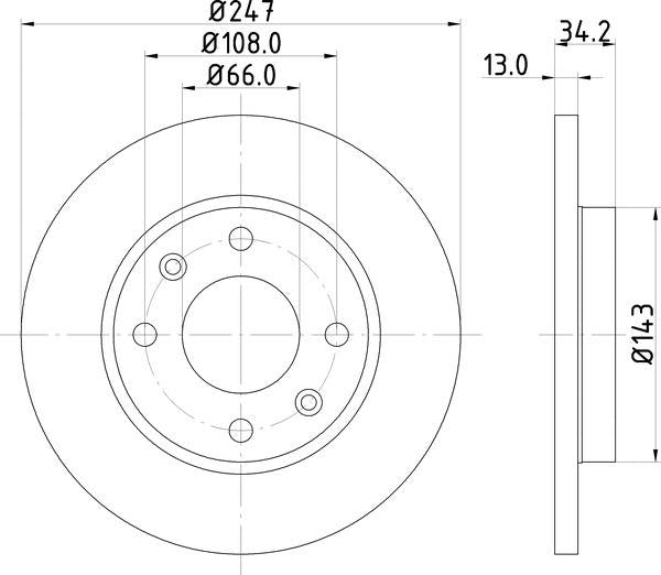 Mintex Brake Discs fits -Citroën Peugeot S247:4 MDC1010C (also fits other vehicles)