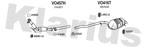 Klarius VO457H - Centre Pipe  - Fits Volvo XC90 2.4D5