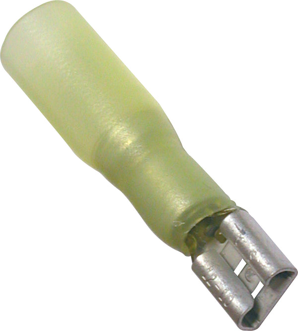Yellow Heat Shrink Terminals (Adhesive Lined) - Female Spade Terminals - 205729 x25