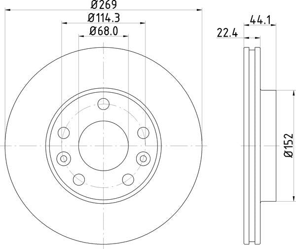 Mintex Brake Discs fits -Dacia Renault S302:5 MDC2657 (also fits other vehicles)