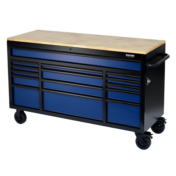 Draper 61" 15 Drawer Trolley Blue - 10747
