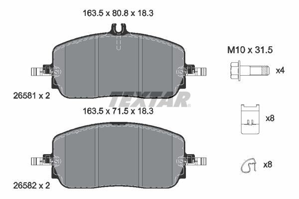 Textar Front Brake Pad Set - 2658101