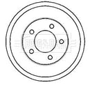Borg & Beck Rear Brake Drum (Single) -BBR7117