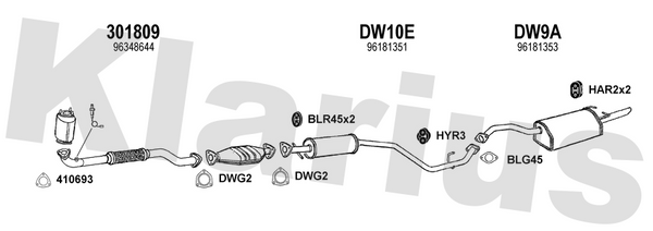 Klarius 301809 - Front Pipe For Cat  - Fits Daewoo Leganza 2.0