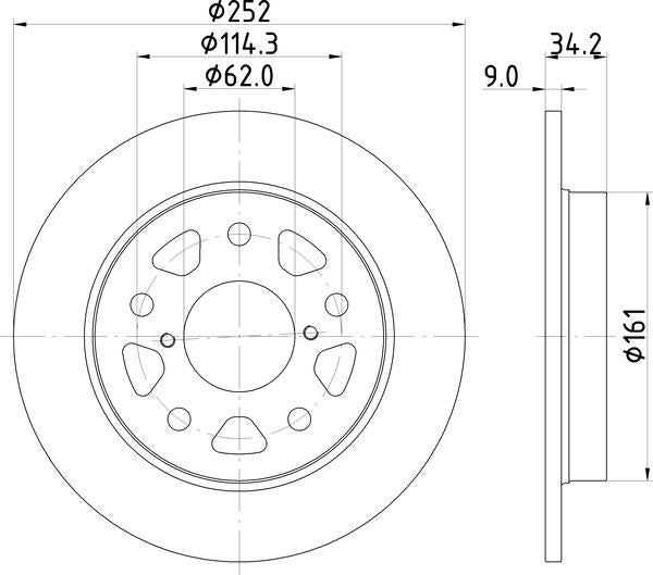 Mintex Brake Discs fits -Suzuki V320:5 MDC2882C (also fits other vehicles)