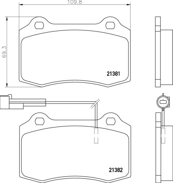 Mintex Brake Pad Set fits -Lancia MDB1633 (also fits other vehicles)