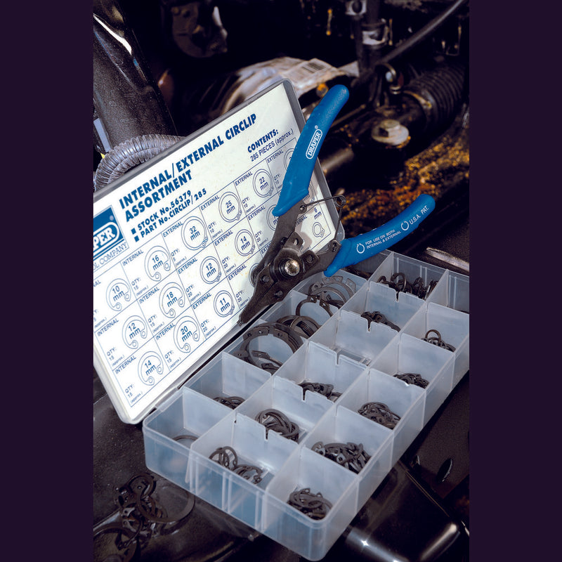 Internal and External Circlip Assortment (285 Piece)