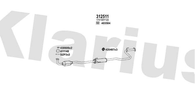 Klarius 312511 - Catalyst Type Approved  - Fits Toyota Yaris 1.3