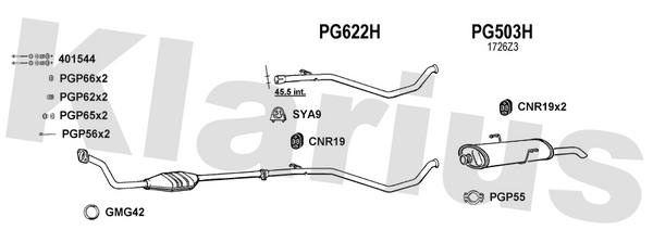 Klarius PG622H - Catalyst Repair Pipe  - Fits Peugeot 306 1.9D