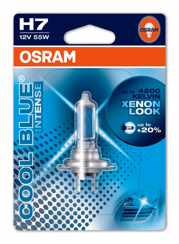 OSRAM COOL BLUE® INTENSE - 'Xenon' H7 Cap PX26d Tungsten Halogen Bulbs - 224996 x2