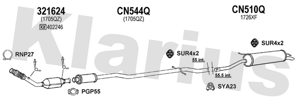 Klarius 321624 - Catalyst Type Approved Withpip  - Fits Citroen C5 1.8ie,2.0ie