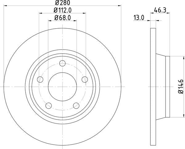 Mintex Brake Discs fits -Audi S324:5 MDC829 (also fits other vehicles)