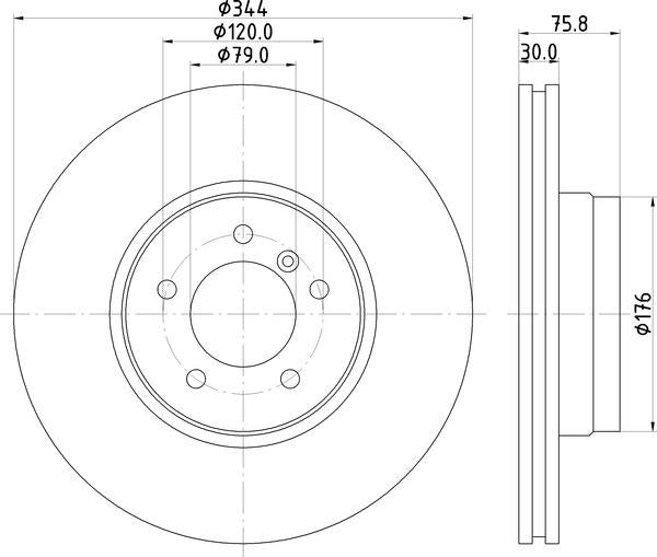 Mintex Brake Discs fits -Land Rover V276:5 MDC1750 (also fits other vehicles)