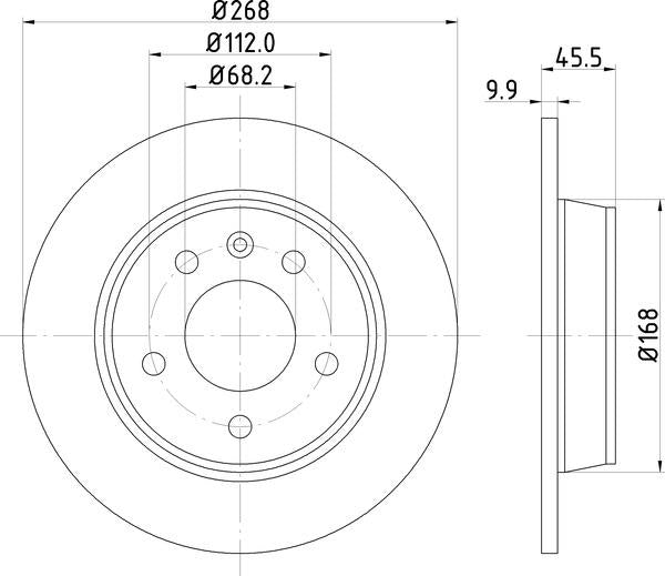 Mintex Brake Discs fits -Ford Seat VW S268:5 MDC1018C (also fits other vehicles)