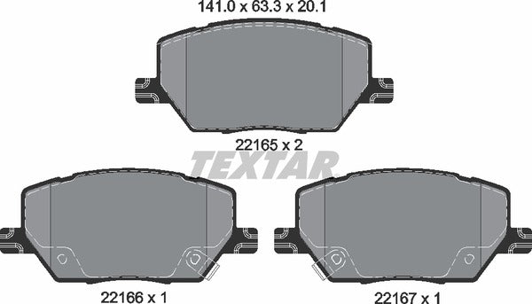 Textar Brake Pad Set - 2216501