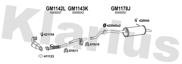 Klarius GM1142L - Front Pipe  - Fits Opel Vivaro 1.6 CDTi
