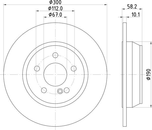 Mintex Brake Discs fits -MercedesBenz V238:4 MDC2829C (also fits other vehicles)