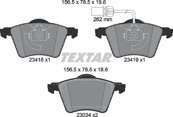 Ford Seat VW, Brake Pad Set - Textar 23418012419204