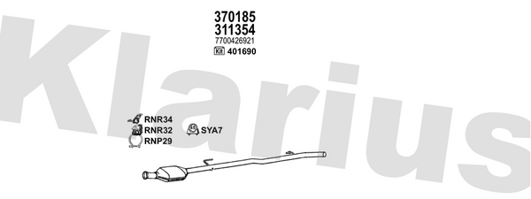 Klarius 311354 - Catalyst Type Approved  - Fits Renault Clio 1.9D
