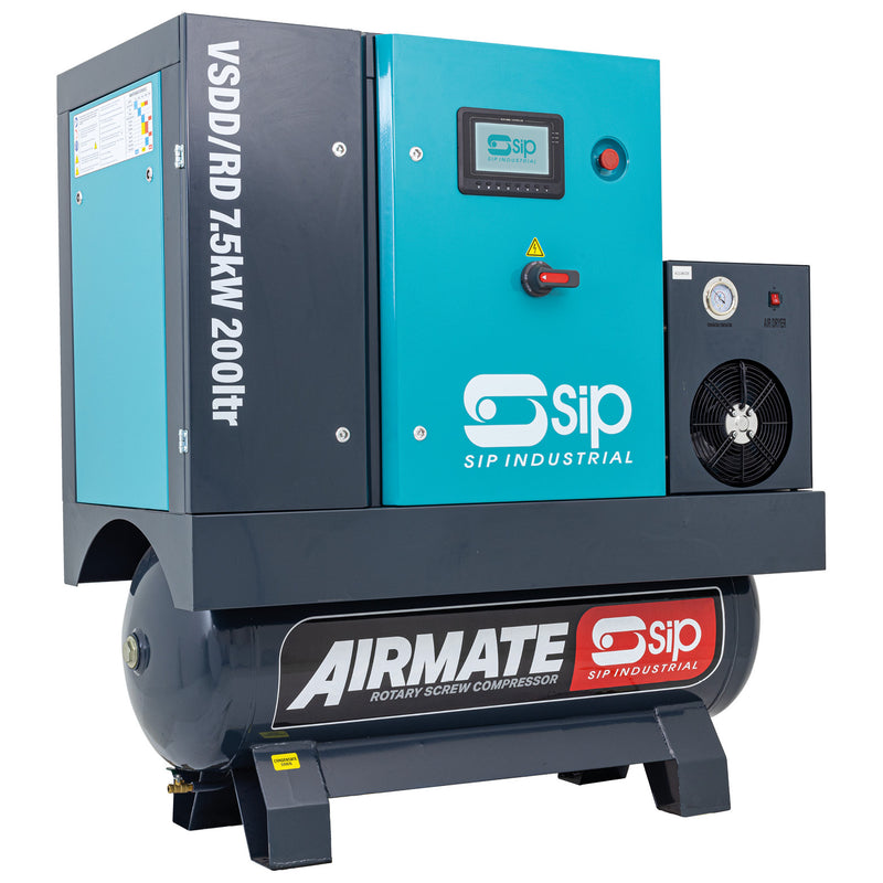 SIP VSDD/RD 7.5kW 8bar 200ltr 400v Rotaty Screw Compressor with Dryer