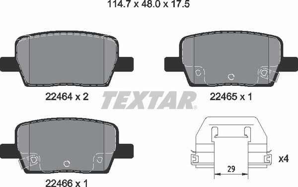 Textar Brake Pad Set - 2246401