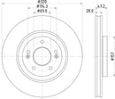 Mintex Brake Discs fits -Hyundai Kia V308:5 MDC2888C (also fits other vehicles)