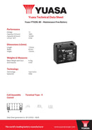 Yuasa YTX20L-BS (CP) 12V MF VRLA Motorcycle Battery
