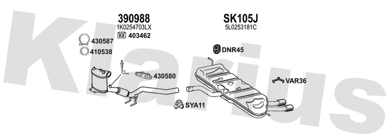 Klarius 390988 - Catalyst & Dpf Combined  - Fits Skoda Yeti 2.0TDi