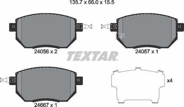 Textar Brake Pad Set - 2405601