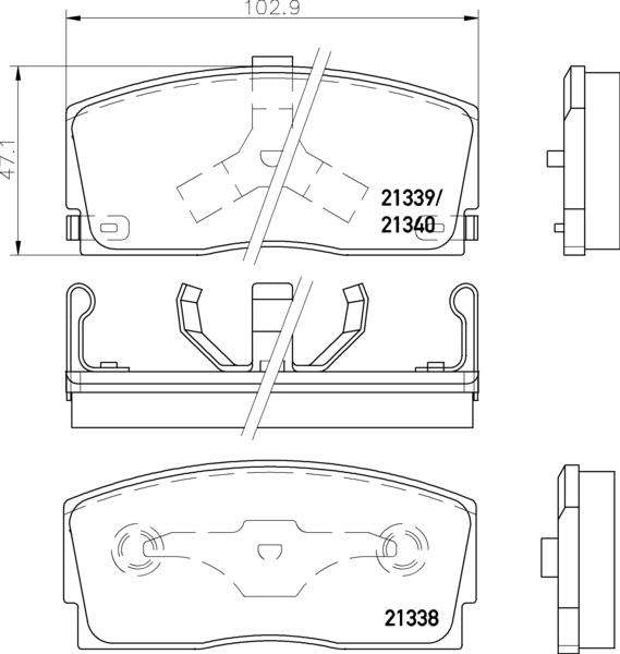Mintex Brake Pad Set fits -Daihatsu MDB1427 (also fits other vehicles)